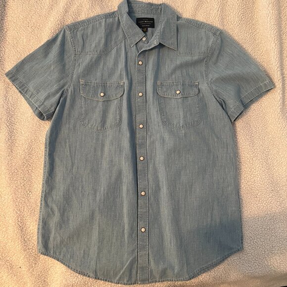 Lucky Brand - True Indigo Button Up Shirt / Size Medium - Picture 3 of 10